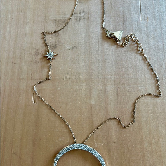 NWT Anthropologie Gold Studded Moon & Star Necklace - Picture 3 of 7
